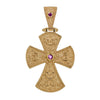 Byzantine Solitaire Gold Crucifix