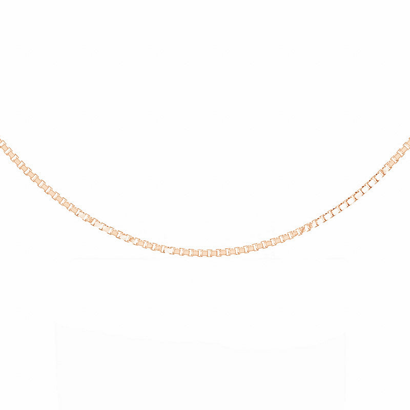 Rose Gold Box Chain 41cms (16") Long - 0.65mm Thick