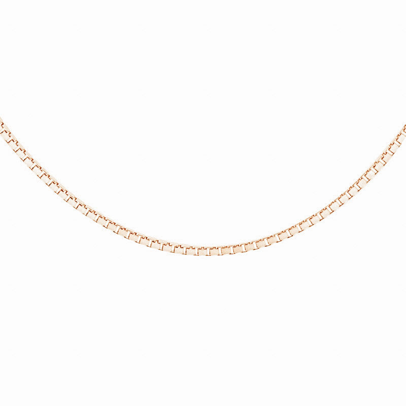 Rose Gold Box Chain 51cms (20") Long - 0.8mm Thick