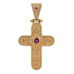 Byzantine Solitaire Gold Crucifix