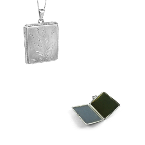 Silver Rectangular Pendant Lockets - Ray's Jewellery