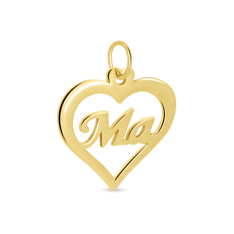 Ma & Heart 18kt Gold Pendant