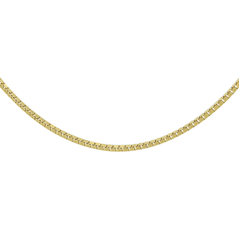 18kt Gold Box Chain 51cms (20") Long - 0.9mm Thick
