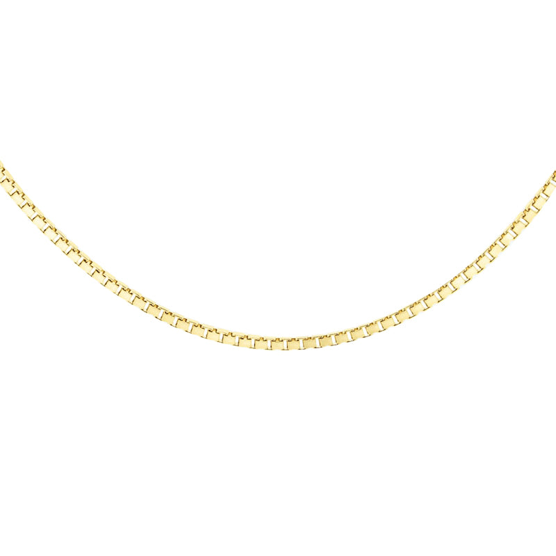 18kt Gold Box Chain 46cms (18") Long - 0.8mm Thick