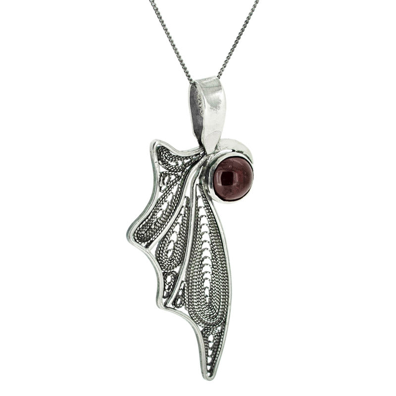 Red Garnet Silver Necklace