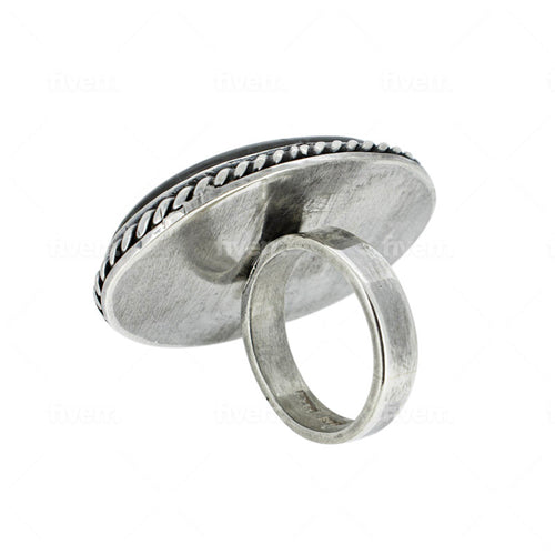 Labradorite Cabochon Silver Ring